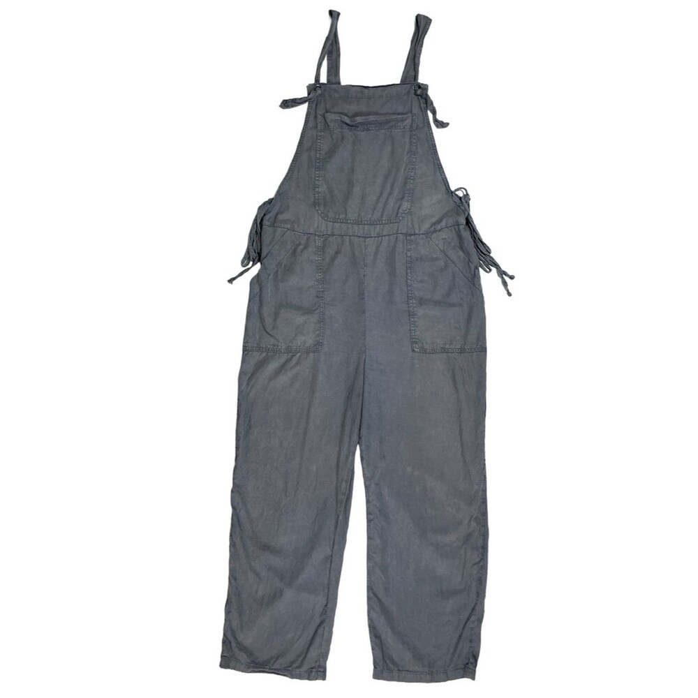 BDG “Misty” Gray Blue Overall Jumpsuit Relaxed Linen Blend Size M